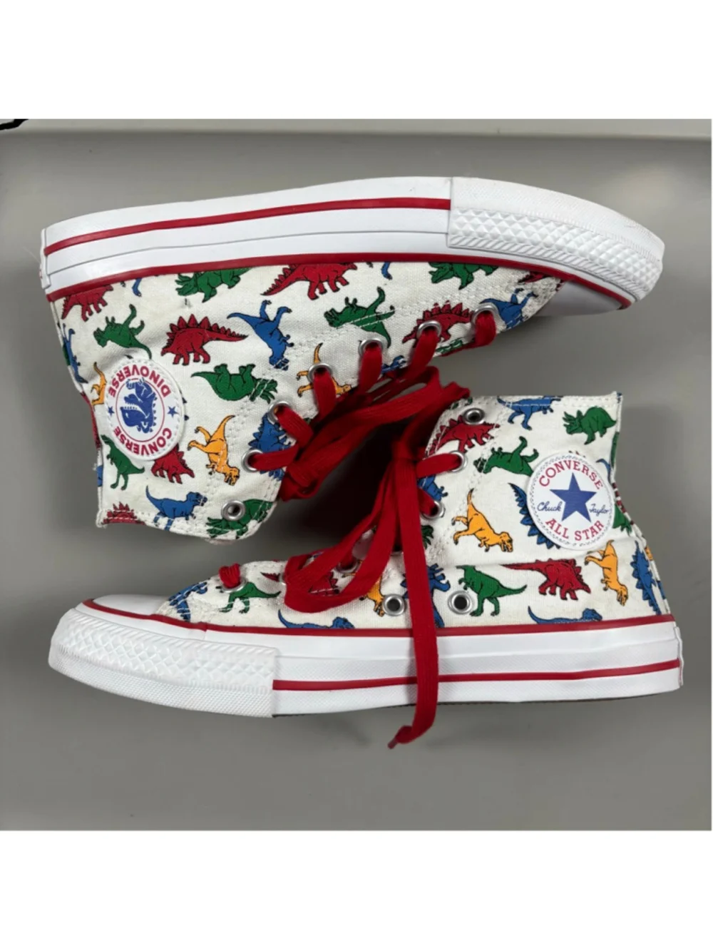 Converse Dinoverse Dino Print High Top Sneakers Kids 4 Jurassic Y2K Skater